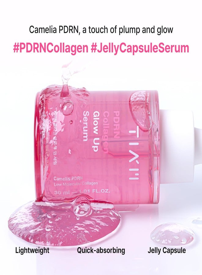 تيام سيروم TIAM PDRN Collagen Glow Up، سيروم الكبسولة الوردية، كاميليا PDRN، ببتيد، نفخ وشد البشرة، منتجات العناية بالبشرة الكورية | 1.01 أونصة سائلة. - Image 5